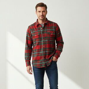Greatland Sportswear Flannel Shirt Size Small Check Plaid Long Sleeve Button